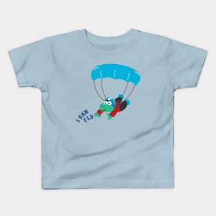 Vector illustration of a cute skydiver. Kids T-Shirt